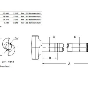 LH & RH PAIR  S-CAM, 25"LONG,D200 16.5"BRK, 28 SPLINE